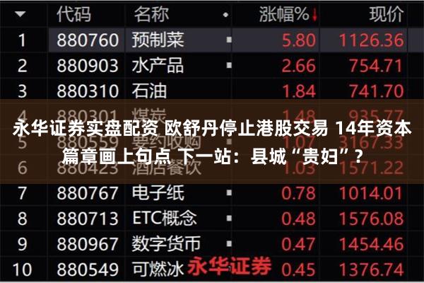 永华证券实盘配资 欧舒丹停止港股交易 14年资本篇章画上